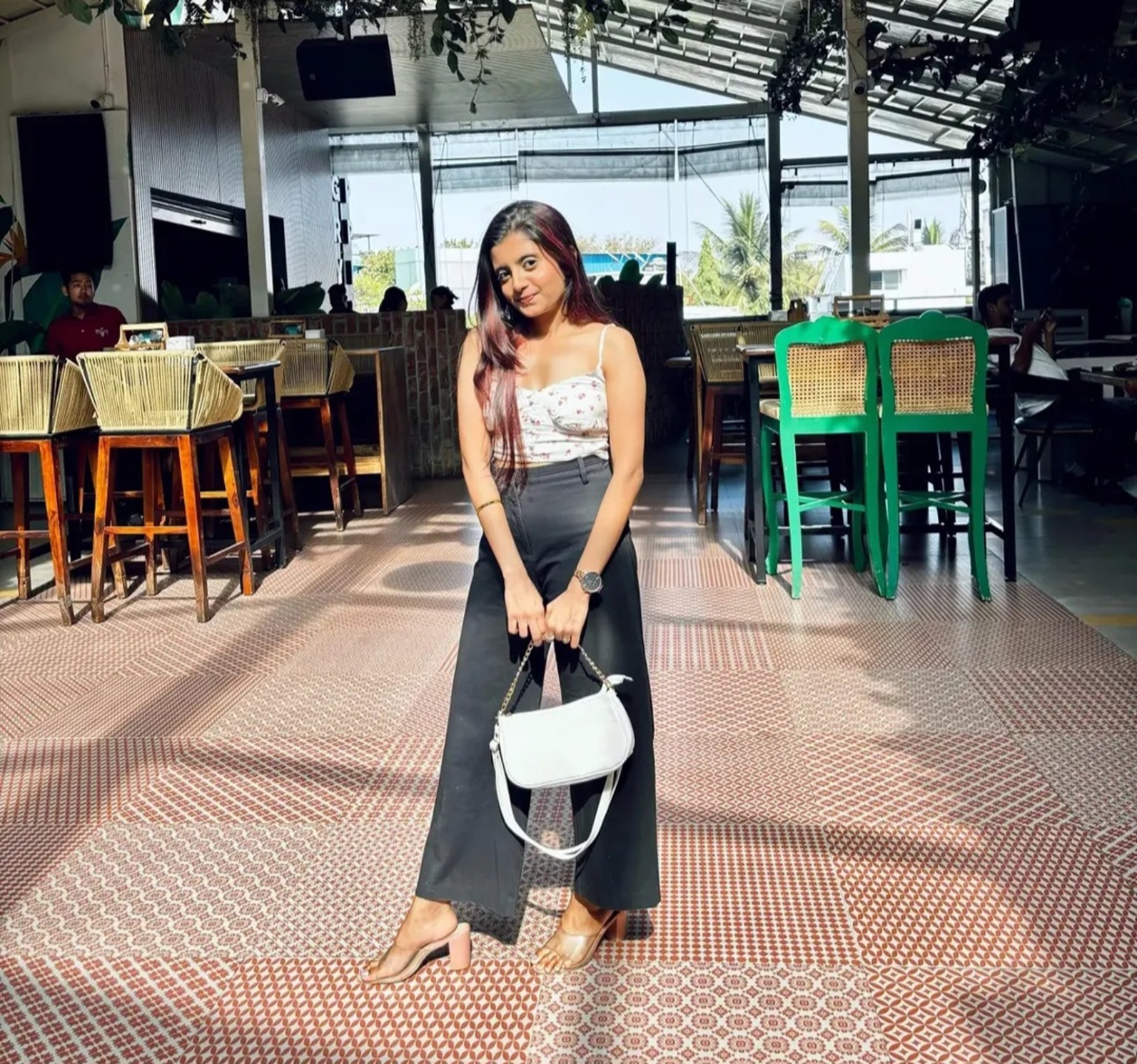 Akansha at a restaurant